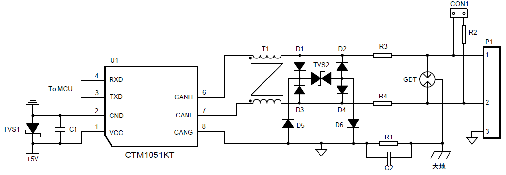 CAN總線推薦保護電路 CAN總線推薦保護電路