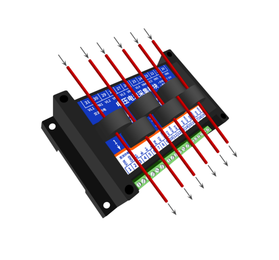 電壓電流采集模塊接線示意圖 電壓電流采集模塊接線示意圖